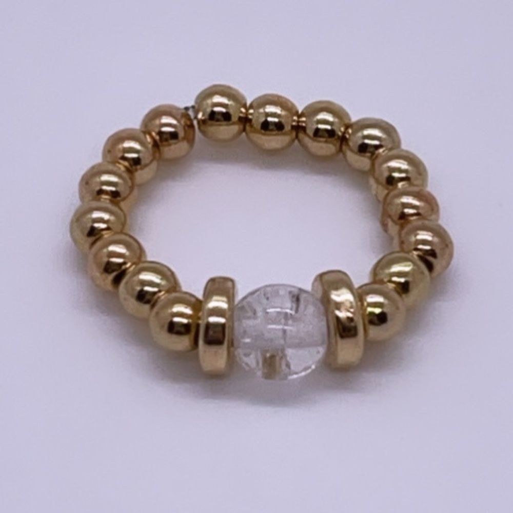 NWT Wool + Pepper Co. Gold & Crystal Ring